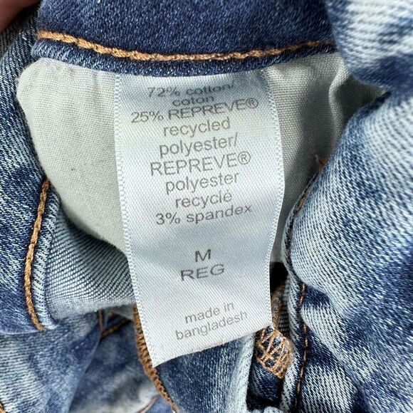 Maurice’s Jeans Women’s M (10) Blue Acid Washed High Rise Stretch Raw Hem Ankle - Picture 5 of 9